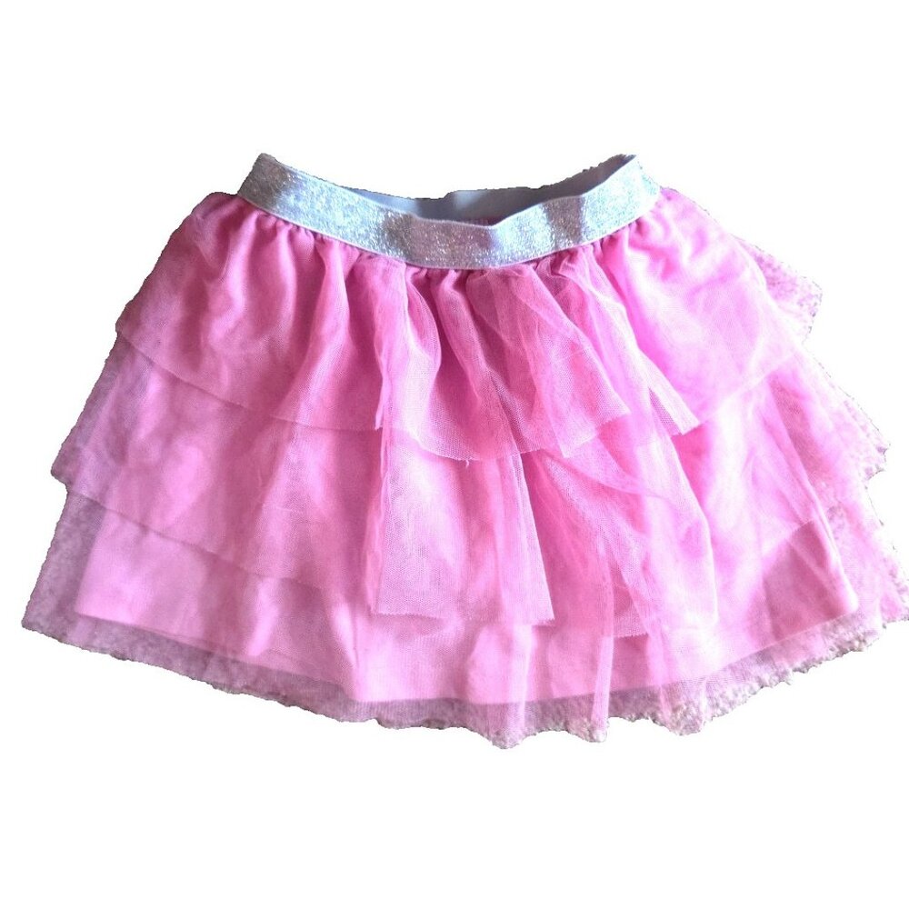 Size 6 Tulle Tutu Skirt w/Built In Shorts Skort Pink Layered  Jumping Beans